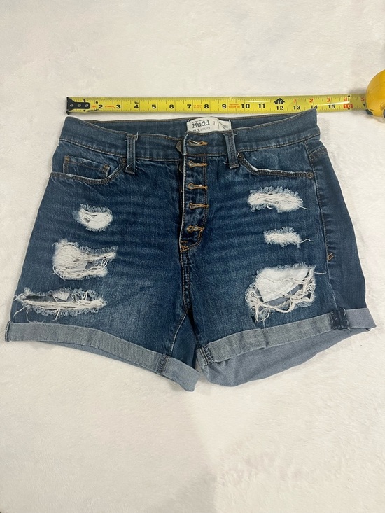 Mudd Pants - Mudd High Rise Midi Distressed Denim Shorts - Size 7